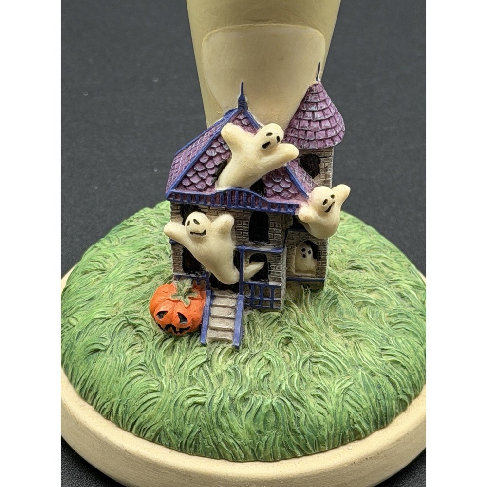 Brown Bag Cookie Art Halloween Haunted House Ghosts Ceramic Cookie Stamp 1998
